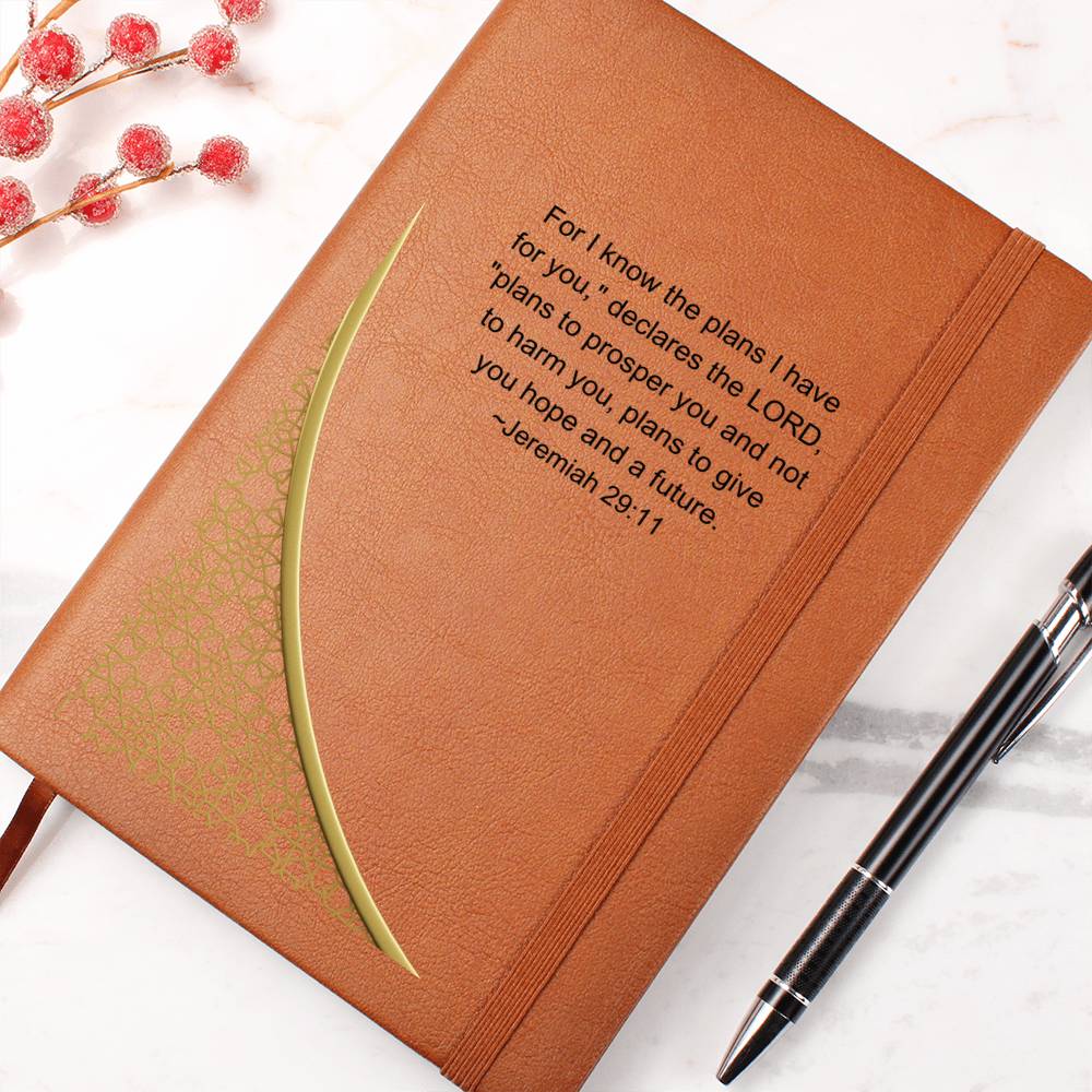 Graphic Leather Journal ~Jeremiah 29:11