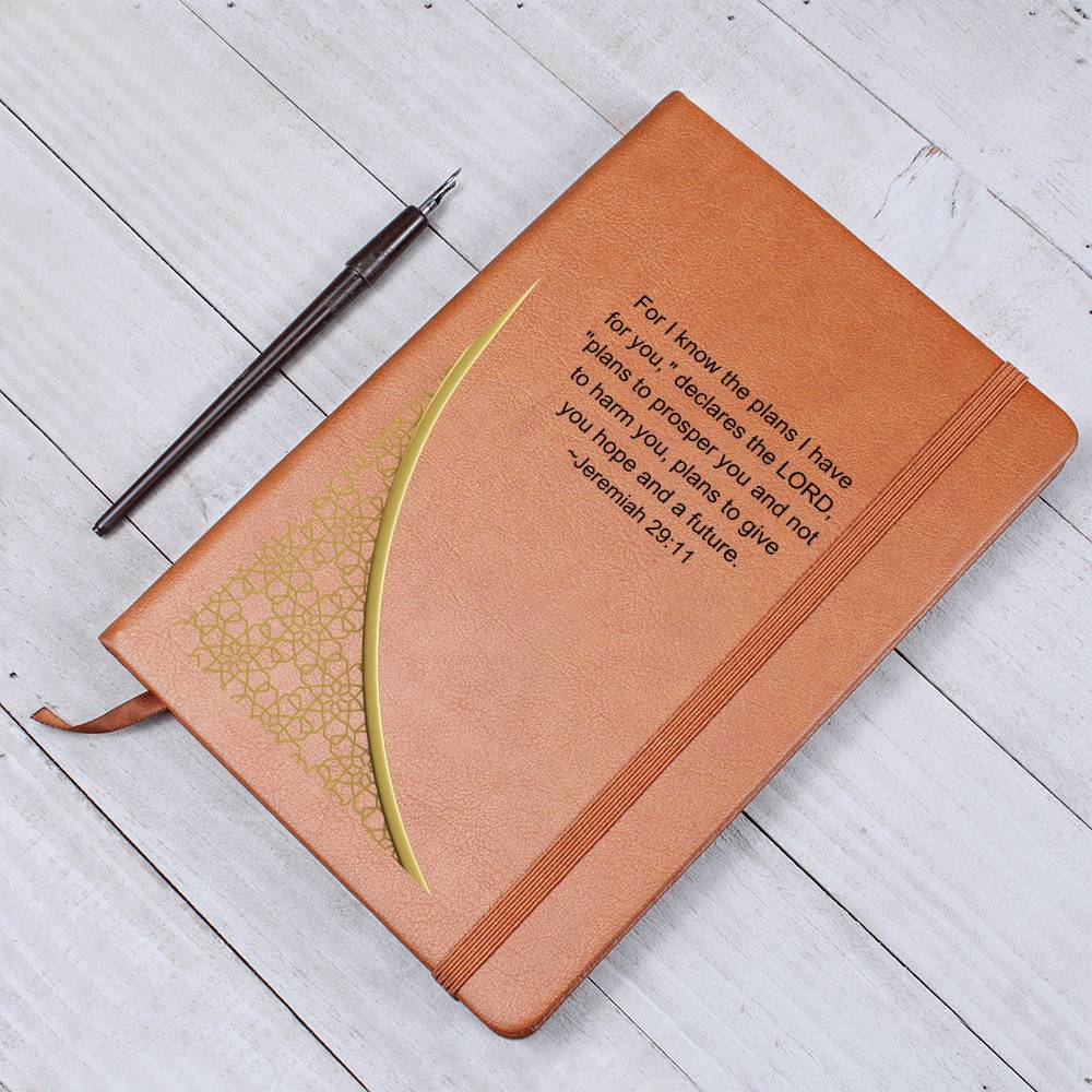 Graphic Leather Journal ~Jeremiah 29:11